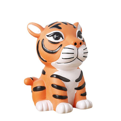 China Plastic Coin Bank Custom Logo Small Cute Tiger Shape Piggy Money ...