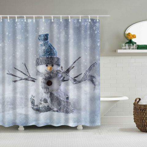 3d Shower Curtains Bathroom Set, Snowman Shower Curtain Sets