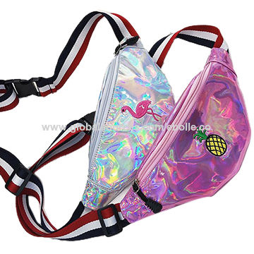 China Popular Laser Pu Leather Fanny Pack Sport Waist Bag