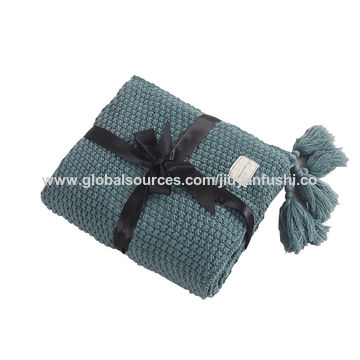 China Green Knit Throw Blanket 100 150cm And 130 170cm On Global Sources