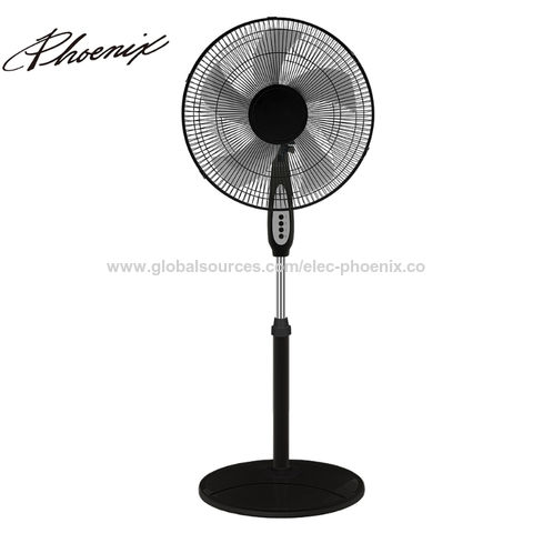 China Electrical 16 Inch Stand Fan With 5 Blades Plastic Pedestal