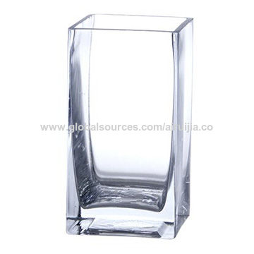 China Clear Rectangle Block Glass Vase On Global Sources