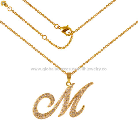 China Wholesale Fashion Cheap Initials A D E G L M S Necklaces Gold Plating With Cubic Zirconia On Global Sources Gold Plated Necklace Initial A Necklace Initial Necklaces