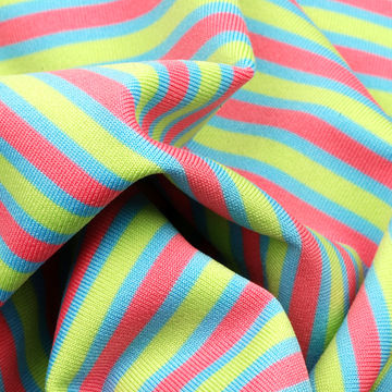 yarn dyed stripe jersey fabric, made of 92% poly   8% spandex