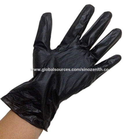 black vinyl gloves