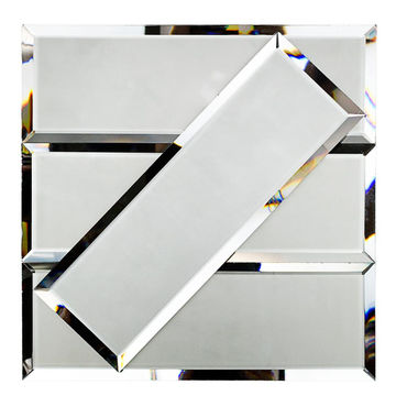 Self Cut Clear 12x12 Mirror Glass Tiles, Mirror Glass Tiles For Wall