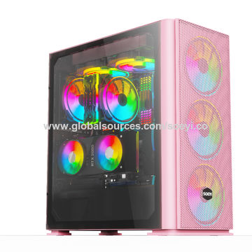 China Metal Mesh Front Panel Argb Fans Tempered Glass Side Panel Eatx Pc Computer Case On Global Sources Gaming Pc Gaming Computer Case Gaming