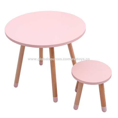 Children Round Wooden Table Chair Set, Kids Round Table And Chairs