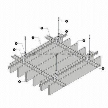 U Profile Construction Metal Baffle Ceiling System Used In