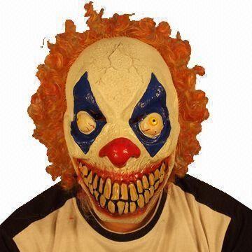 Halloween Clown Mask With Hair Made Of Latex Available In