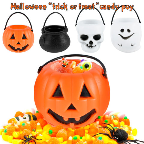 China Mini Halloween Candy Holder Pumpkin Candy Bucket with Handle ...