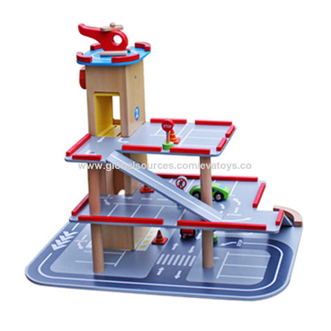 wooden toy garage