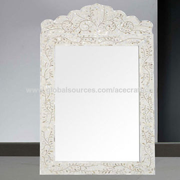 Mother Of Pearl Luxury Wall Mirror, Mother Of Pearl Framed Mirror