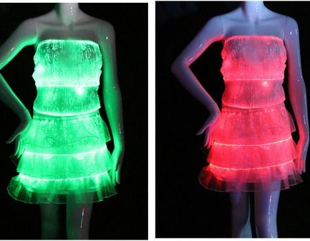 China Fiber Optic Led Light Up Clothing Gown Glow In The Dark