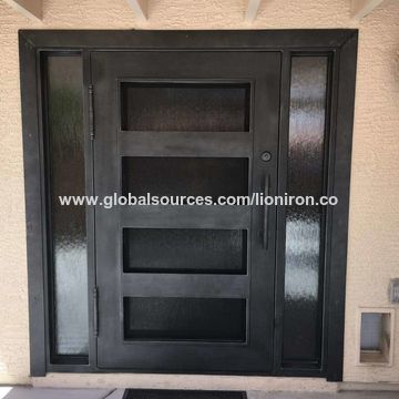 Handmade Iron Interior Door With Glass Main Entrance
