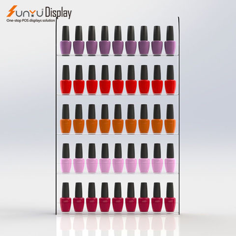China Wall mounted hanging clear Acrylic Nail Polish Display shelf ...