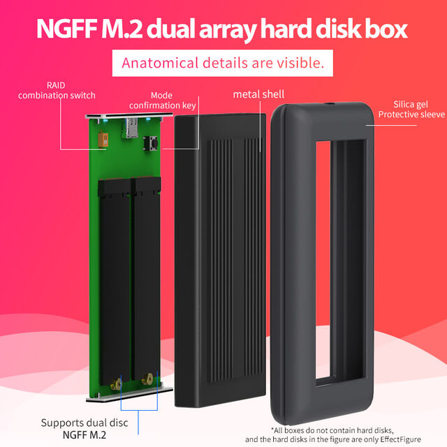 China 2 Bay Type C Usb3 1 M 2 Sata Ssd Raid Enclosure With Shake Proof Silicon Protector On Global Sources Raid Type C Case M2 Ssd