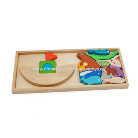 wooden stacking animals