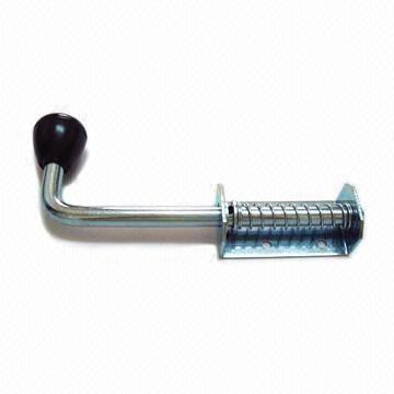 Garage Door Side Lock With Black Plastic Knob And Spring Assembly