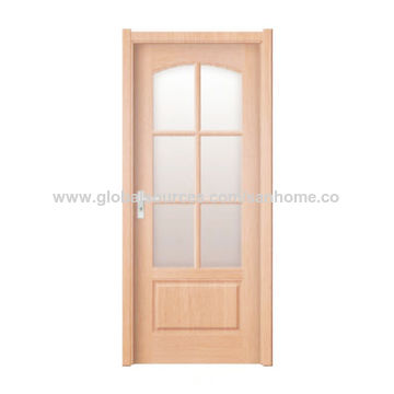 Interior Pvc Wood Doors Door, Wood Bathroom Door With Glass