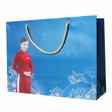 Paper Bag Bristol Or Couche Paper In Cmyk Color 35 X 10 X 30cm