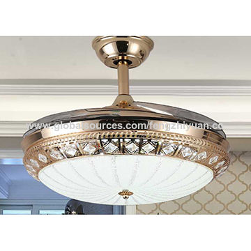 China 42 Ceiling Fan With Led Light 4 Blades Glass Light