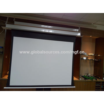 In Ceiling Recessed Tab Tension Motorized Projector Screen