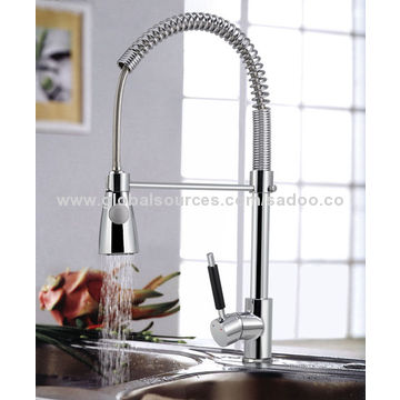 Heavy Duty Spout Sink Pull Out Spray Brass Chrome Kitchen Faucet