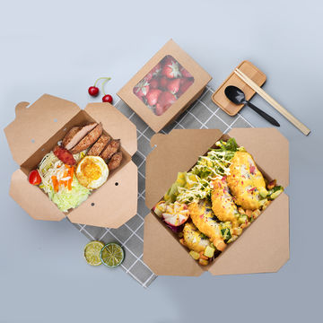 Download China Disposable Take Away Kraft Paper Food Packaging Leakproof Paper Box Salad Container On Global Sources Food Container Disposable Food Containers Disposable Food Packaging