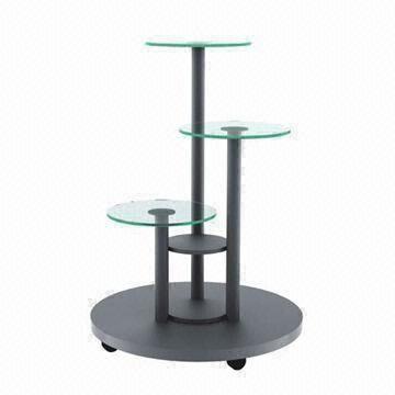 3 Step Glass Shelf Metal Pop Display Rack Middle Island Customized China 3 Step Glass Shelf Metal Display Rack