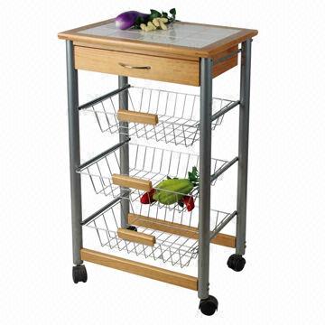 Kitchen Trolley With Tile Surface Drawer And Baskets Global Sources Kitchen Trolley China