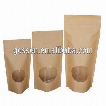 Food Grade Packaging Brown Kraft Paper Bag With Window And