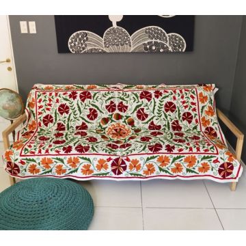 Indian Handmade Embroidered Suzani Bed Cover Manufacturer Global