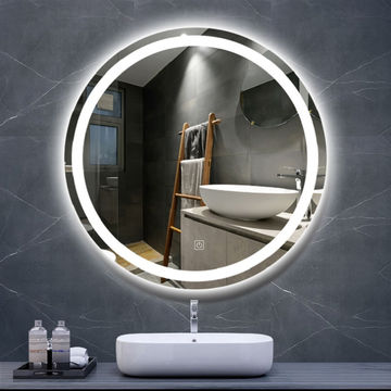 China Modern Home Frameless Round Backlit Led Lighted Bathroom Mirror Decorative Bath Wall Mirror On Global Sources Led Smart Mirror Led Bath Mirrors Led Decorative Smart Mirror