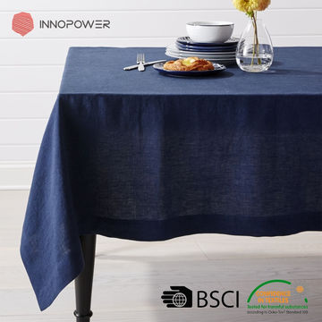 blue grey tablecloth