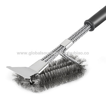 1 Bristle Free BBQ Brush by S.S BBQ Stainless Steel Grill Brush 1 Stainless Steel Basting Brush with Silicone