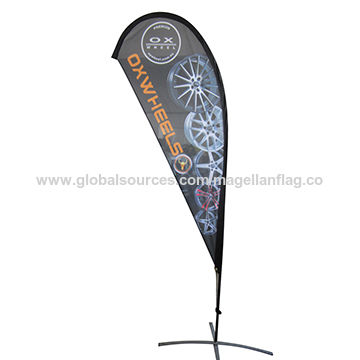 Digital Print Feather Flag Banners 110g Knitted Polyester Custom