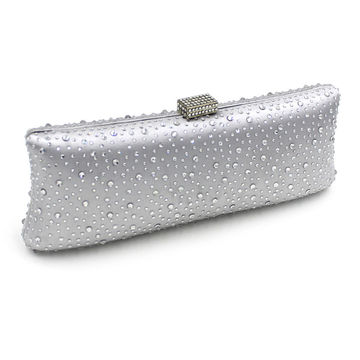Gorgeous Crystals Clutch Bag Metal Mesh Evening With