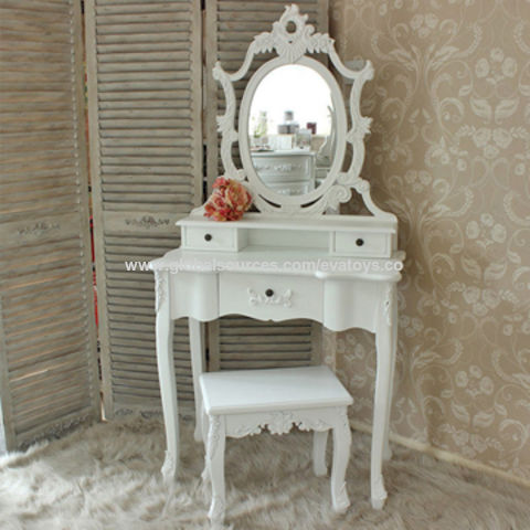 China Hot Sale White Wooden Dressing Table Designs In Bedroom