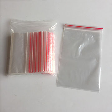 China Food Grade Plastic Zip Lock Bag With Red Line On The Lip China Food Grade Plastic Zip Lock Bag