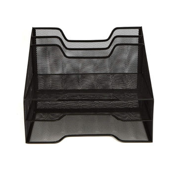 3 Tier Office Files Metal Mesh A4 Paper Document Holder Desk Top Organizer Tray