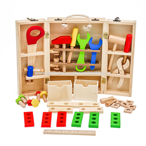 wooden toy tool set