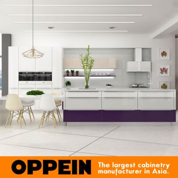Modern Purple Lacquer Wooden Kitchen Cabinet With Dining Table Op16 Modern Purple Lacquer Wooden Kitchen Cabinet China