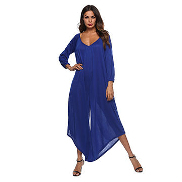 China Beach Swimsuit Caftans Womens Solid Jumpsuit Long