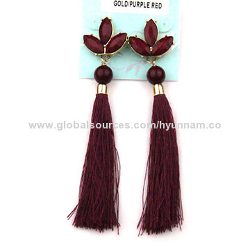 Wine hot sale colored earrings