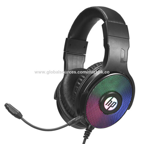 China HP brand wired headphone, USB+3.5 headphone with LED on Global ...