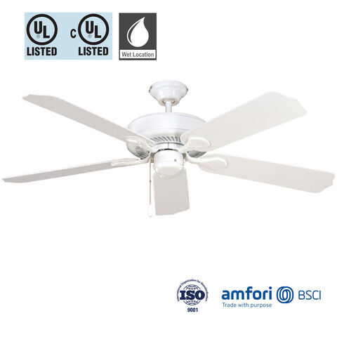 China 52 Wet Location Ceiling Fan With Five Abs Blades Three Sd Pull Chain Control Ul Cul Approval On Global Sources Decorative Ac Outdoor - Outdoor Ceiling Fan Ul Wet Rated