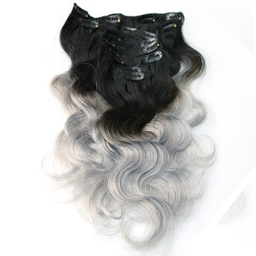 First Rate And Mink Two Tone Ombre Brazilian Body Wave Silver Grey
