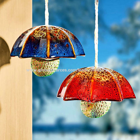 China Bsci Factory Waterproof Ceramic Wild Bird Feeder Outdoor