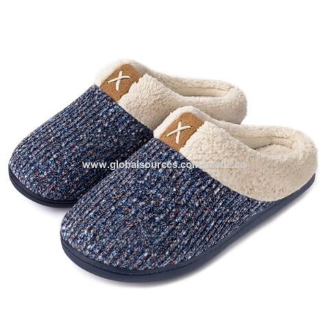mens memory foam mule slippers